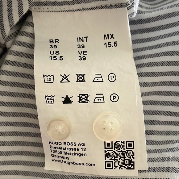 BOSS Hugo Boss Slim Fit Striped Collared Button Down - Picture 9 of 16